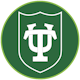 Tulane University logo of an overlapping T and U on a green shield outlined with white