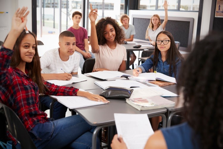 High school students in a classroom